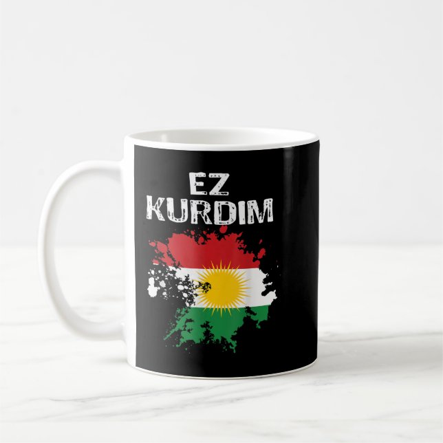 Kurden Kurdistan Newroz Kurdi Flag Her Biji Kurdis Kaffemugg (Vänster)