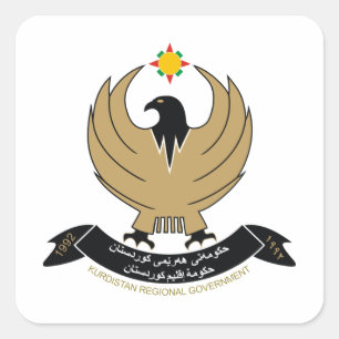 Kurdish COA Fyrkantigt Klistermärke