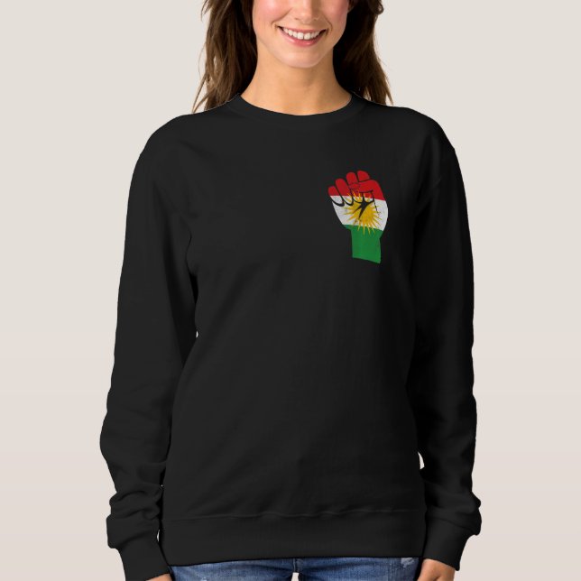 Kurdish Flag JIN JIYAN AZADI Support Kurdish women T Shirt (Framsida)
