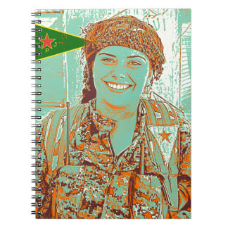 Kurdish konst för YPJ-kämpe 2 Anteckningsbok Med Spiral