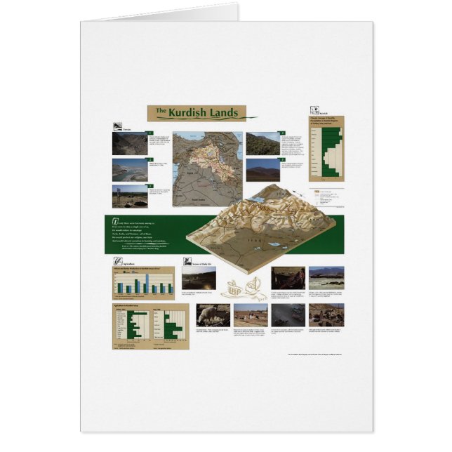 Kurdish landkarta 1992 hälsningskort (Framsidan)