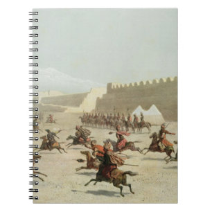 Kurdish och Tatar krigare på Sadar Abbat, Armenien Anteckningsbok Med Spiral