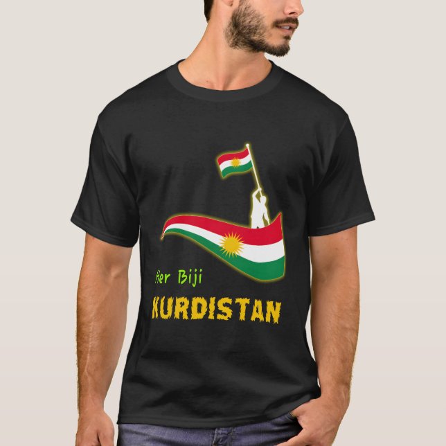Kurdishkurd Kurdistan Flagga T Shirt (Framsida)