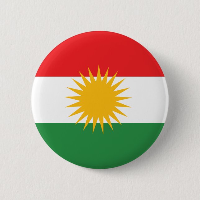 kurdisk flagga, drapeau kurde, kurdische Flagge Knapp (Framsida)