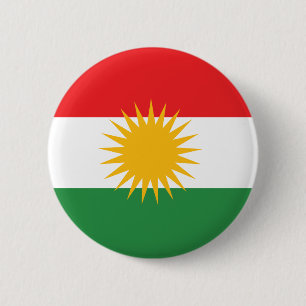 kurdisk flagga, drapeau kurde, kurdische Flagge Knapp