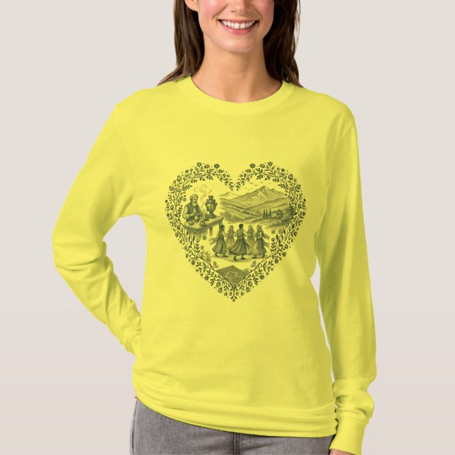 Kurdisk kulturarvs hjärtdesign t shirt (Framsida)