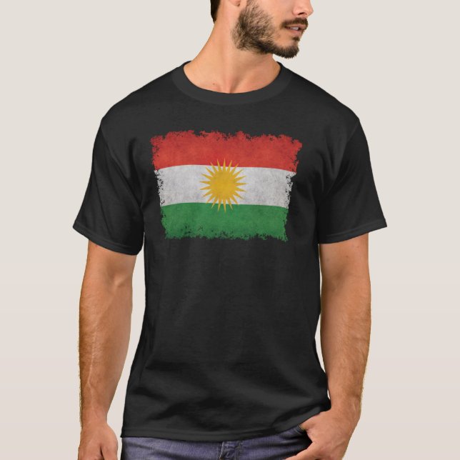 Kurdiska Flagga Kurdistan T Shirt (Framsida)