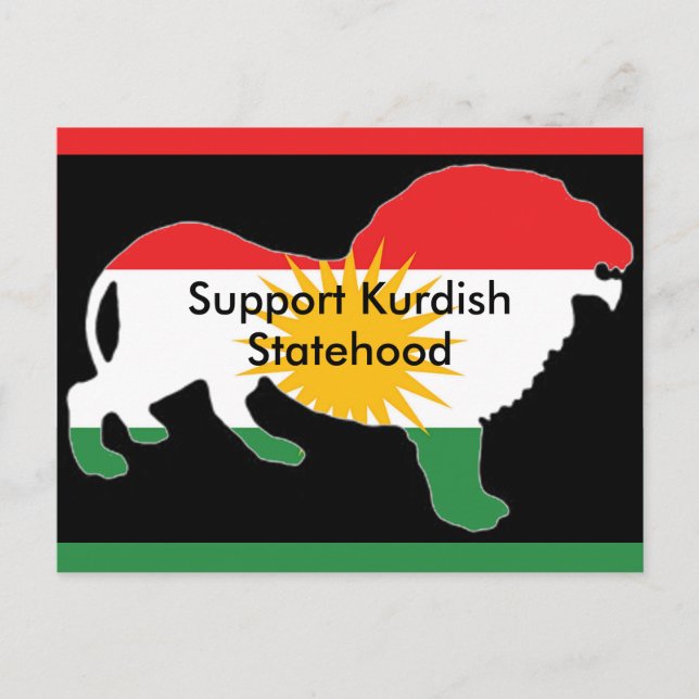 Kurdiskt vykort för Flagga (Framsida)