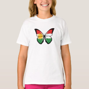 Kurdistan Butterfly Flagga T Shirt