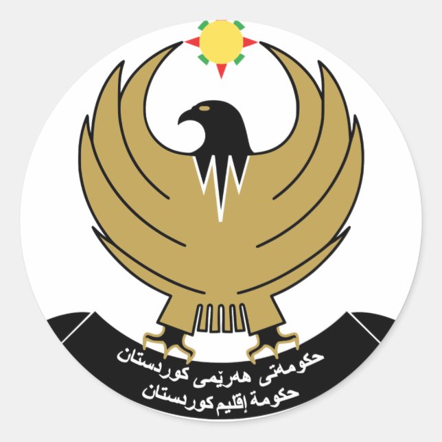 kurdistan emblem runt klistermärke (Framsida)