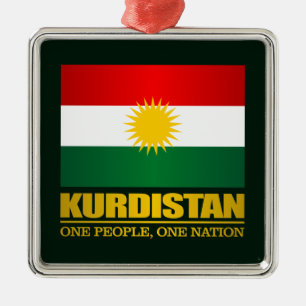 Kurdistan (ett folk, en nation) julgransprydnad metall