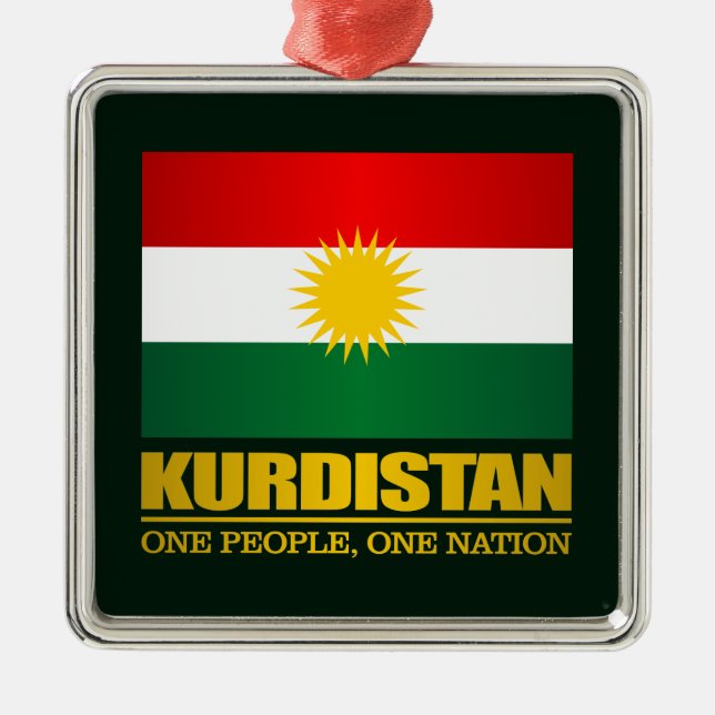 Kurdistan (ett folk, en nation) julgransprydnad metall (Framsidan)
