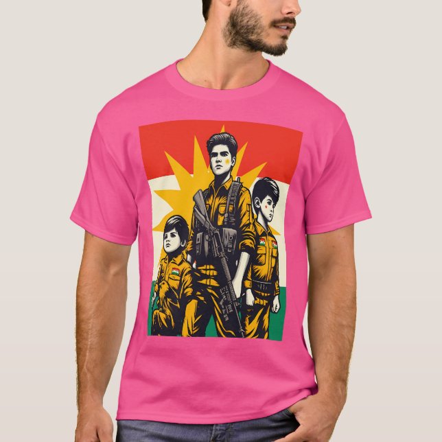 Kurdistan Flagga Active T Shirt (Framsida)