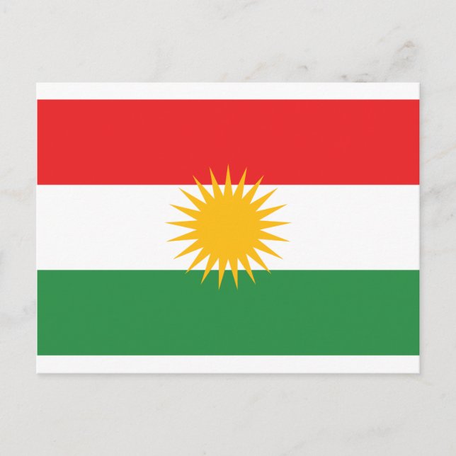 Kurdistan-flagga (Alay Kurdistan eller Alaya Rengî Vykort (Framsida)
