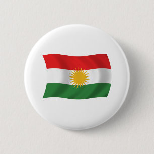 Kurdistan Flagga Button Knapp
