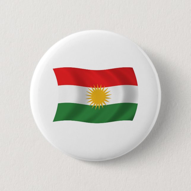 Kurdistan Flagga Button Knapp (Framsida)