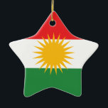 Kurdistan Flagga Julgransprydnad Keramik<br><div class="desc">Kurdistan Flagga Star Ornament #kurdestan #kordestan #julafton #christmas #ornament</div>