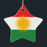 Kurdistan Flagga Julgransprydnad Keramik<br><div class="desc">Kurdistan Flagga Star Ornament #kurdestan #kordestan #julafton #christmas #ornament</div>