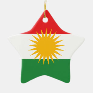Kurdistan Flagga Julgransprydnad Keramik