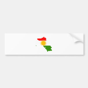 Kurdistan Flagga Karta full storlek Bildekal