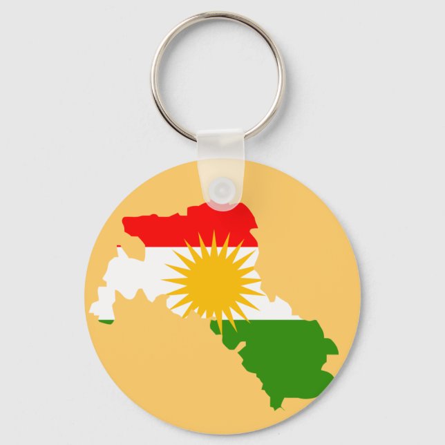 Kurdistan flagga karta nyckelring (Framsida)