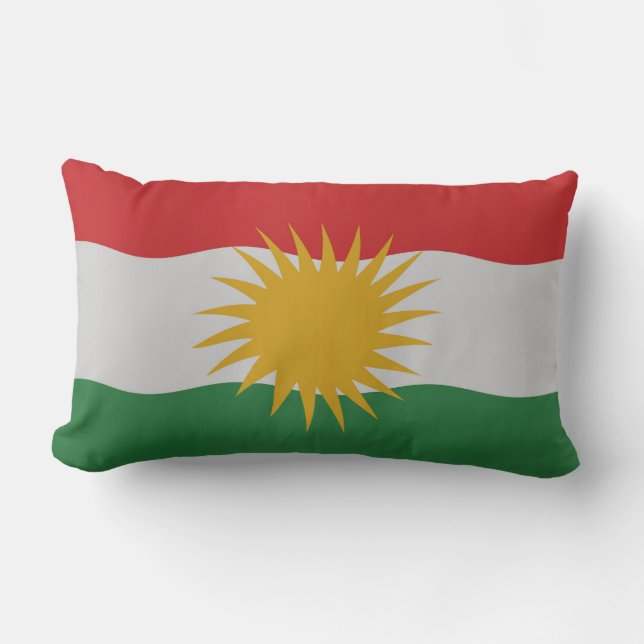 Kurdistan flagga lumbarkudde (Framsida)