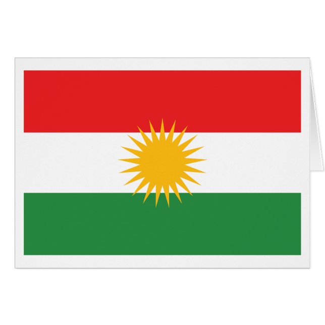 Kurdistan Flagga OBS Kort (Framsidan Horizontal)