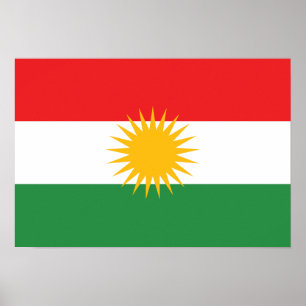 Kurdistan Flagga Poster