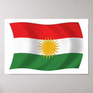 Kurdistan Flagga Poster Skriv ut