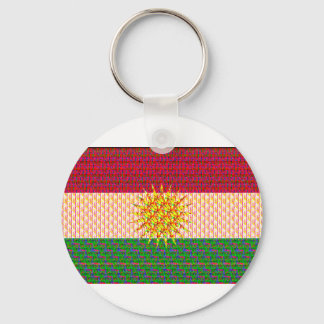 Kurdistan Flagga Psychedelic Nyckelring