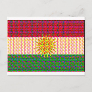 Kurdistan Flagga Psychedelic Vykort