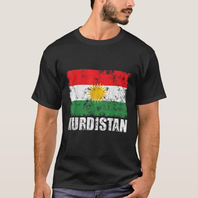Kurdistan Flagga Rojava Kurdiska Funny Kurds T Shi Shirt (Framsida)