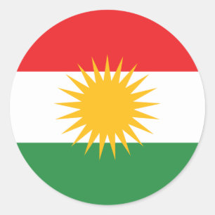 Kurdistan Flagga Runt Klistermärke