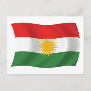 Kurdistan Flagga vykort