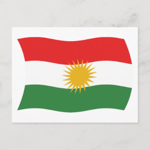 Kurdistan Flagga vykort