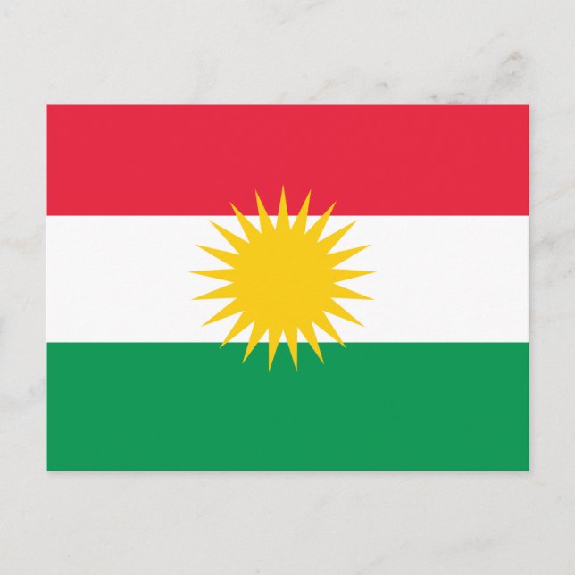 Kurdistan Flagga Vykort (Framsida)