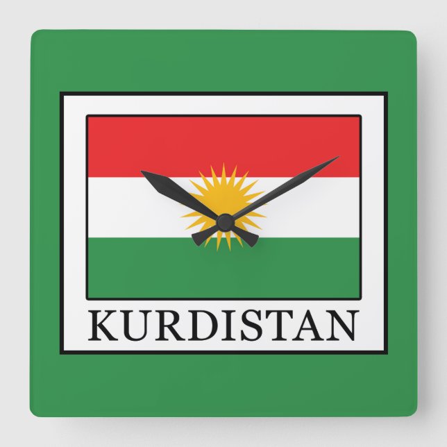 Kurdistan Fyrkantig Klocka (Framsida)