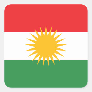 kurdistan fyrkantigt klistermärke