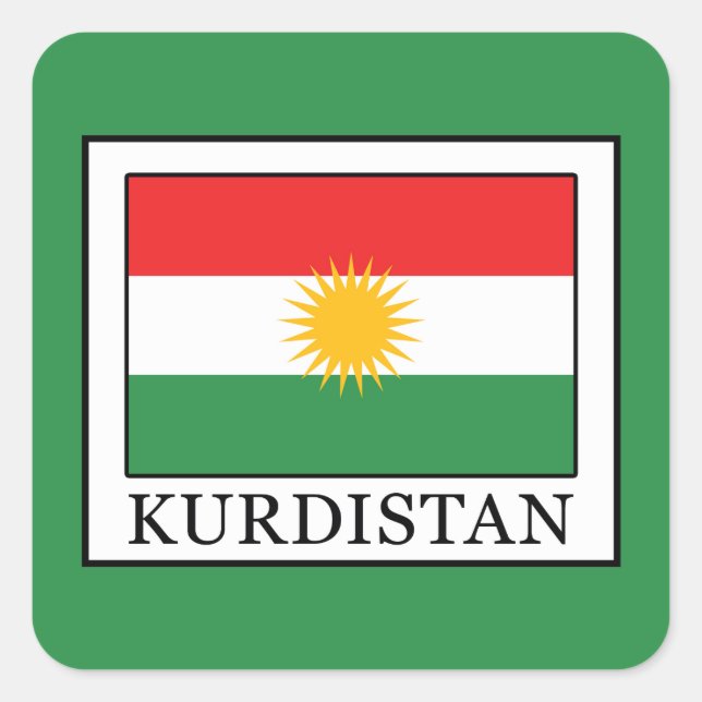 Kurdistan Fyrkantigt Klistermärke (Framsida)