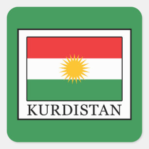 Kurdistan Fyrkantigt Klistermärke