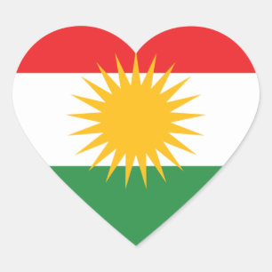 kurdistan hjärtformat klistermärke