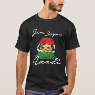 Kurdistan Jin Jiyan Azadi Flagga T Shirt