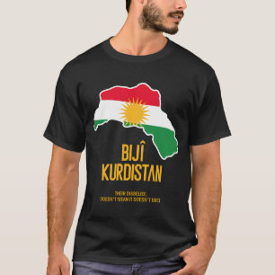 Kurdistan Karta Flagga I Biji Kurdistan Kurdisk de T Shirt