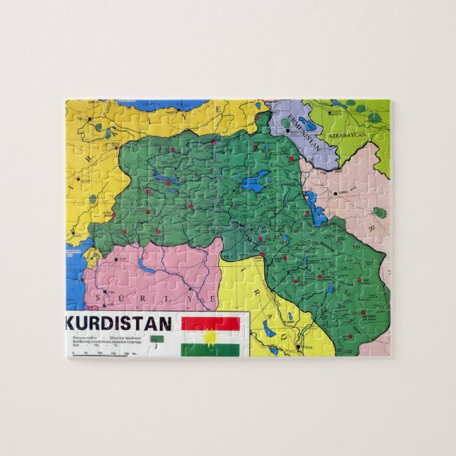 KURDISTAN KARTA Puzzle Exklusiv Pussel (Horisontell)