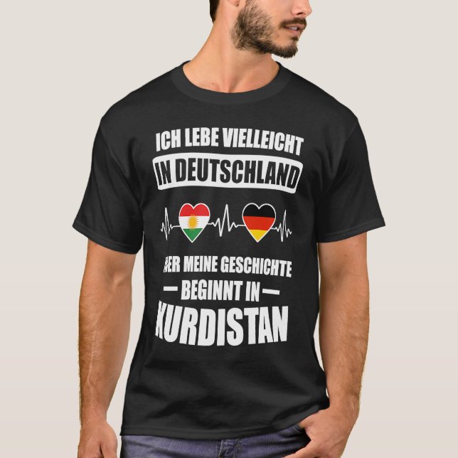 Kurdistan Kurdi Kurde Rojava T Shirt (Framsida)