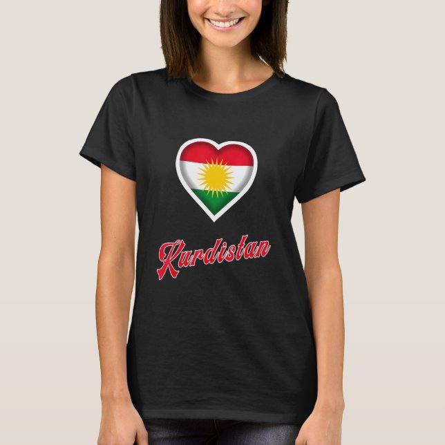Kurdistan Kurdiska kurdiska Symbol Kurdistan Flagg T Shirt (Framsida)