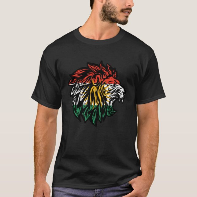 Kurdistan Lion Head Kurdish 4 T Shirt (Framsida)
