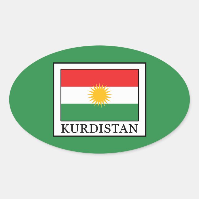 Kurdistan Ovalt Klistermärke (Framsida)