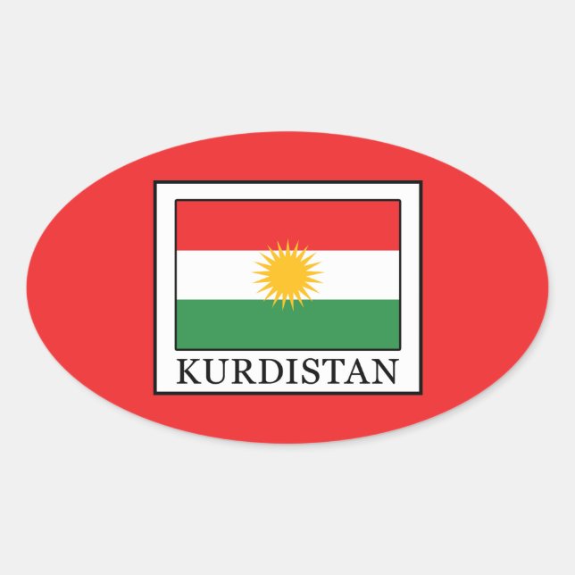 Kurdistan Ovalt Klistermärke (Framsida)