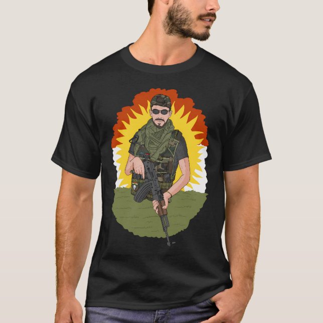 Kurdistan Resistance Kurdiska Flagga. T Shirt (Framsida)